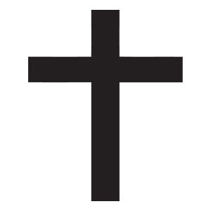 Silhouette of a simple cross, black