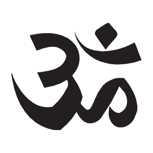 Hindu Om symbol as black silhouette