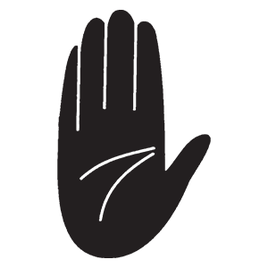 Jain raised palm symbol in silhouette