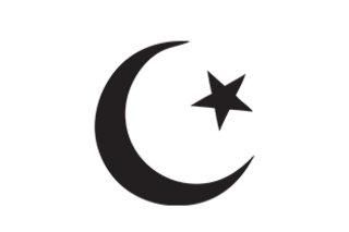 Muslim crescent moon & star