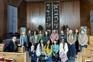 SBNH students inside a local Buddhist temple